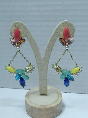 Pendientes Lulu Frost Cristal Arco Iris Colores Imitación Perlas 3" Foto 1 de 4
