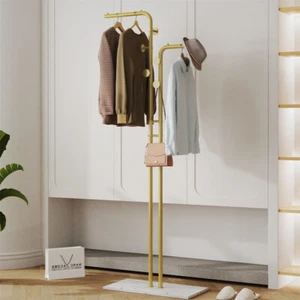 Large Floor Metal Clothing Rack Double-pole Garment Rack for Living Room Bedroom - Picture 1 of 15