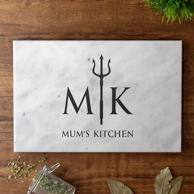Personalised Angry Kitchen Solid Marble Chopping Board Custom Printed ServeBoard - Image 1 of 4