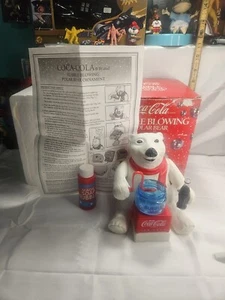 De colección 1996 Coca Cola Burbuja Soplando Oso Polar Adorno/Decoración de Navidad - Imagen 1 de 14