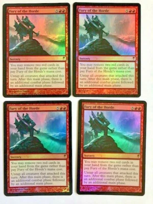 FOIL Fury of the Horde x4 MTG Magic the Gathering Coldsnap Rare Playset - Image 1 of 2