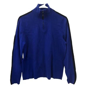 Polo by Ralph Lauren Men's Pullover Knit Sweater Blue M 1/4 Zip Neck Wool - Picture 1 of 8