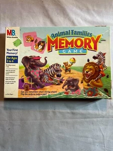 Milton Bradley Memory Card Matching Game Animal Families Complete Fun Play - Picture 1 of 4