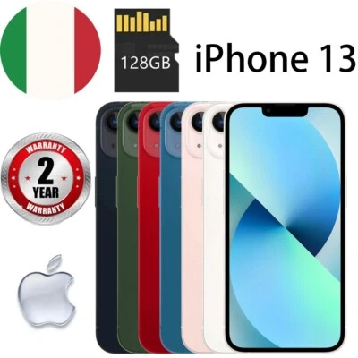 Apple iPhone 13 -128GB- Bianco Blu Rosso Nero Rosa(Sbloccato) ✔️Garanzia 24 MESI - Immagine 1 di 3