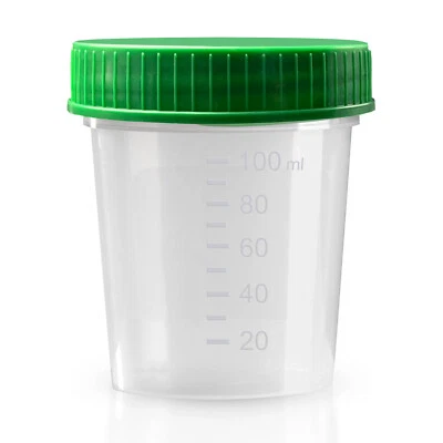 10 - 500 Stück Urinbecher Urinprobenbecher Probenbecher mit Schraubdeckel 125ml - Bild 1 von 3