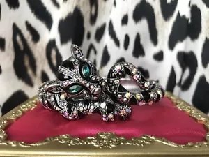 Betsey Johnson All Wrapped Up White Tiger Cat Critter Hinged Armreif Bracelet - Bild 1 von 7