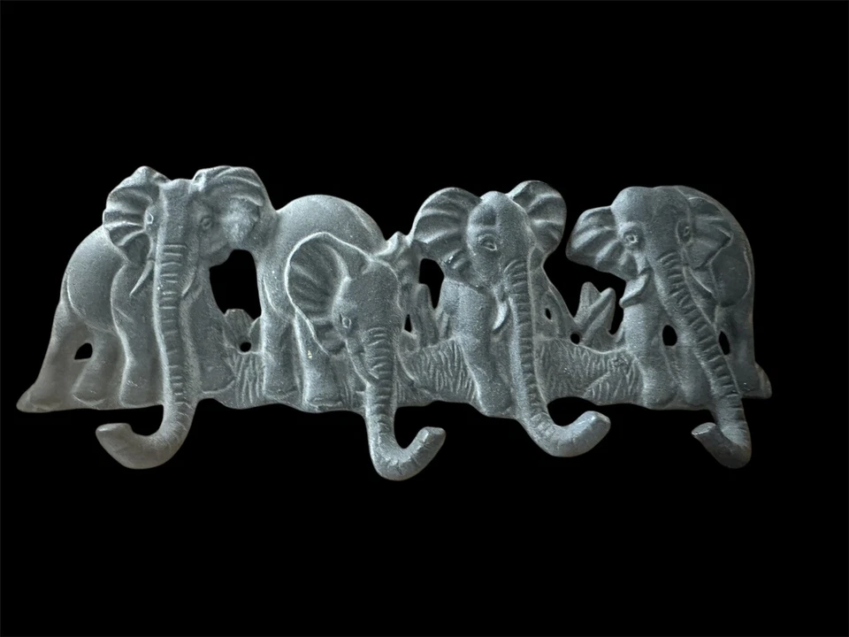 铸铁大象墙4钩棕色野生动物园后备箱外套毛巾钥匙家用旅馆  — 第 1/4 张图片