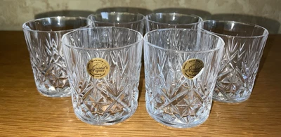 Cristal D'Arques-Durand Danube 6 x Lead Cut Crystal Whisky GlassTumblers - Image 1 of 4