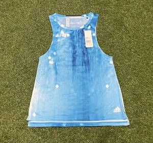 ADIDAS climachill Performance Women's BOXY Tank Top ICE Blue Ladies Size UKXS - Picture 1 of 15