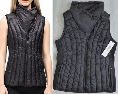 CALVIN KLEIN Performance Women's Full Zip Collared Quilted Puffer Vest Black NEW - Image 1 of 4