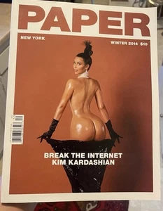 Kim Kardashian Paper Magazine Winter 2014 NUDE BOTTOM - Picture 1 of 3
