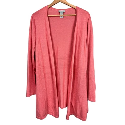 Catherines Women 1X Minimalist Staple Modest Career Office Coastal Knit Cardigan - Image 1 of 4