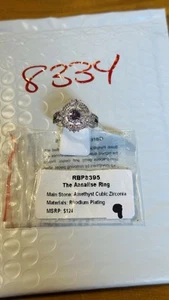 Neu im Karton Bomb Party Gr.9 BP Ring RBP8395 Annalise Ring Amethyst CZ Rhodium Pl - Bild 1 von 7