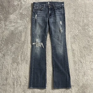 Jeans donna 7 For All Mankind taglia 26 bootcut lavaggio scuro vita bassa blu denim - Foto 1 di 8