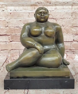 Bronze Figur üppige Dame Skulptur Statue Kunst Wohndeko von Botero Art - Bild 1 von 10