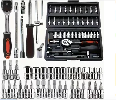 150/46pcs Auto Mechanical Repair Tool Set, Multifunctional with Socket Wrench - Image 1 of 4