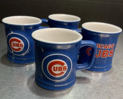 Chicago Cubs 2" Sculpted Mini Mug Ceramic 1oz Shot Glass 2007 Encore MLB X4 - Image 1 of 4
