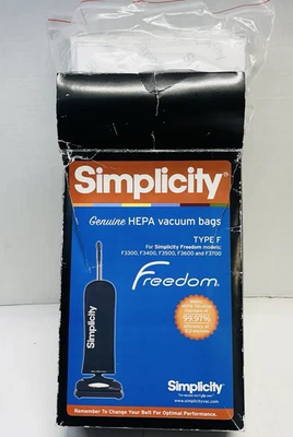 Simplicity Type F Genuine HiFlow HEPA Vacuum Bags Simplicity Freedom 5 Bags - Image 1 of 4