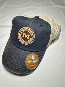 NWT Univ Mississippi Ole Miss Top of the World Hat Mesh Snap Back Relaxed Slouch - Picture 1 of 16
