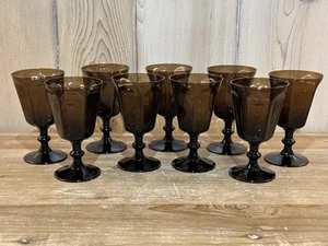 9 LENOX USA GETÄFELTE ANTIKE BRAUNE WEIN WASSERGLÄSER 5" - Bild 1 von 5