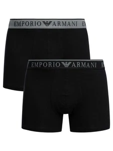 Emporio Armani Men's 2 Pack Endurance Boxers, Black - Picture 1 of 7
