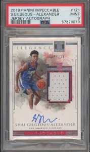 2018/19 Panini Impeccable Shai Gilgeous Alexander /99 RC On Card Auto Patch PSA9 - Bild 1 von 2