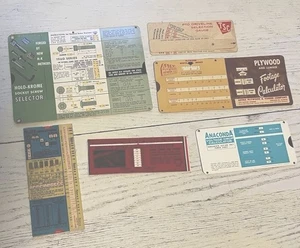 Karton Taschenrechner ein Vintage Lot 1950er Dia Sperrholz Anaconda TSC Allen Holo - Bild 1 von 6