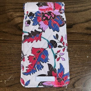 Vera Bradley Sunglass Sleeve Case Vineyard Floral Cotton Pinch Open Close EUC - Picture 1 of 15