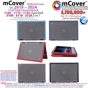 NEW mCover Hybrid case for 2019~2024 11.6" Dell Chromebook 3100 3110 3120 Laptop - Picture 1 of 12