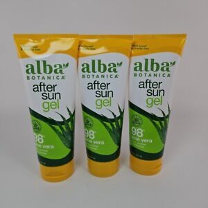 3 pack Alba Botanica After Sun Lotion 98% Aloe 8 oz Bottles New!