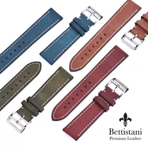 LIQUIDACIÓN Correas de reloj Bettistani de cuero de becerro liso en 4 colores y 20 mm - 22 mm - Imagen 1 de 22