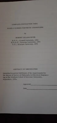 Vintage 1975 Complex Convolution Using Radix-2 Number Theoretic Transforms  - Image 1 of 4