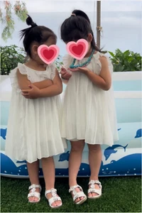 Richie House Girls' Pleated Summer PaDress with Ruffled Sleeve Size 3-12Y RH0984 - Picture 1 of 13