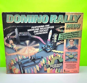 Vintage Pressman Domino Rally Neon Super Deluxe Set 1990 Incomplete 9505 247 pcs - Picture 1 of 12