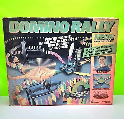 Vintage Pressman Domino Rally Neon Super Deluxe Set 1990 Incomplete 9505 247 pcs - Image 1 of 4