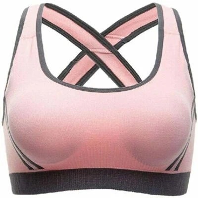  Cómodo sujetador deportivo para mujer elástico acolchado soporte sin costuras yoga entrenamiento Foto 1 de 4