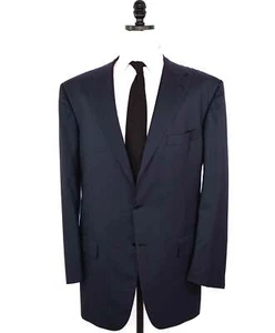 $9,500 KITON Solid Navy Wool Suit 50L - Picture 1 of 12