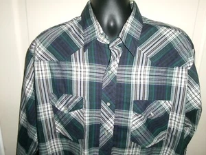 Herren Wrangler Langarm Button Down Pearl Snap Western Hemd Größe XL - Bild 1 von 7