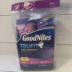 Goodnites TRU-FIT Underwear w/ Nighttime Protection Starter Pack-Girls S/M - Picture 1 of 4