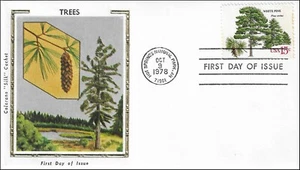 White Pine Cone Pinus Strobus Tree Protect Nature USA Colorano Silk FDC 1978 - Picture 1 of 1