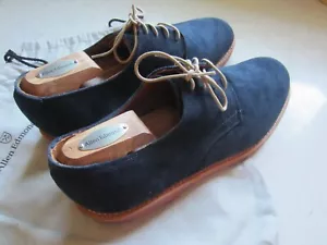 ALLEN EDMONDS BOONE SHOES NAVY BLUE NEW MENS 12 D with BAGS VIBRAM SOLES RARE - Picture 1 of 10