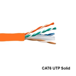 Kentek Orange 1000' UTP Cat6 Solid Bulk Kabel 23AWG PVC Reines Kupfer RJ45 Netzwerk - Bild 1 von 1