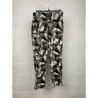 Pantalones de salón Cuddl Duds polar estampado de oso camuflaje cordón cómodos para hombre M Foto 1 de 4