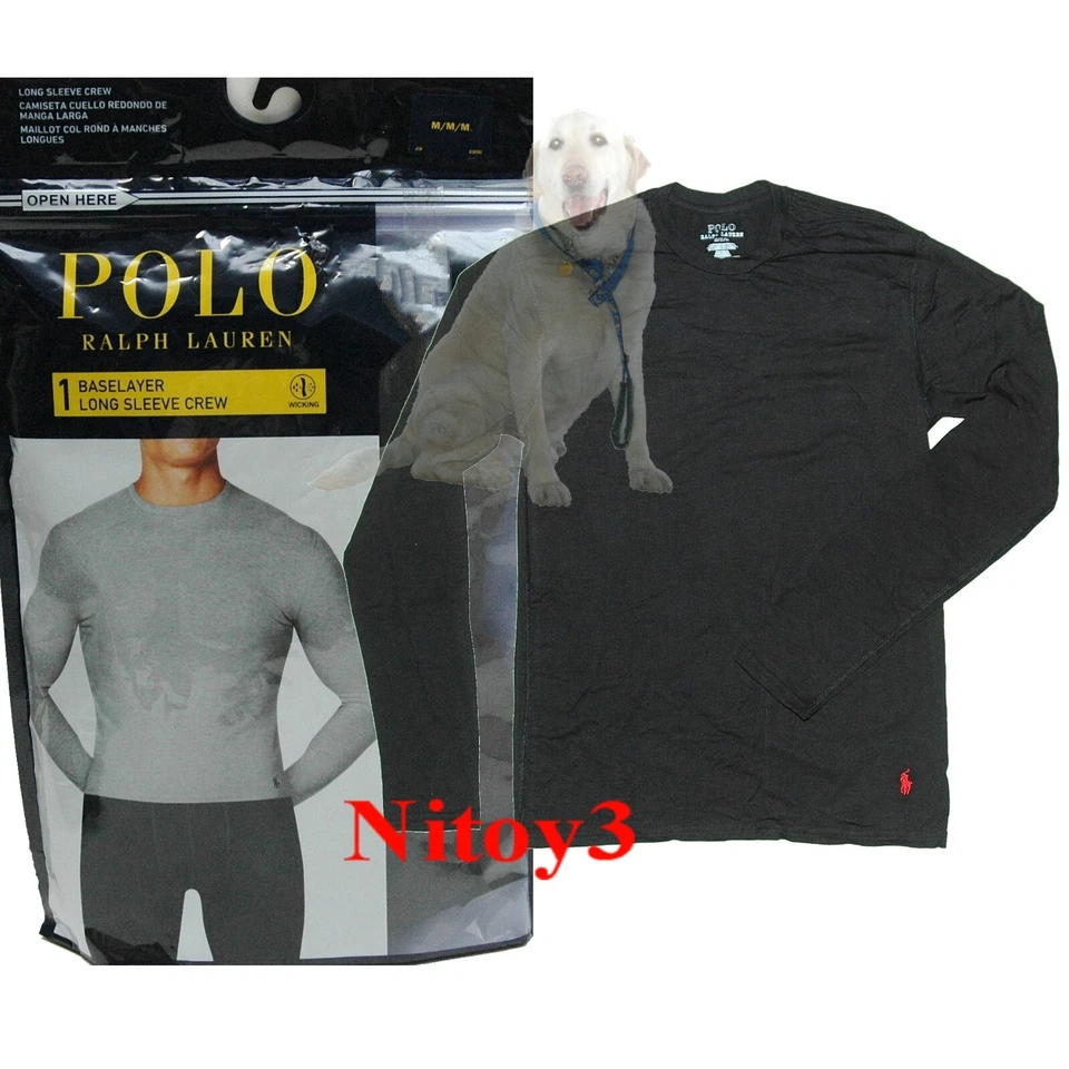 Polo Ralph Lauren Base Layer Knit Long Sleeve Crew-Men Medium: 38-40" Black - Image 1 of 1