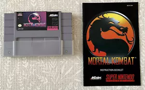Mortal Kombat • Super Nintendo • SNES • Game with Manual • NTSC • No Box - Picture 1 of 2