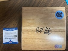 BILL GUTHRIDGE SIGNED UNC TARHEELS LOGO FLOOR PIECE BECKETT BAS AUTHENTIC COA