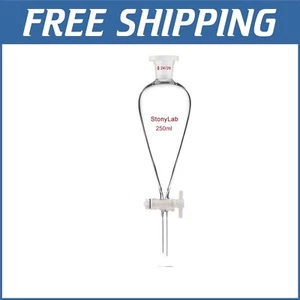 Professional 250 ml Heavy Wall Glass Funnel with 24/29 Stoppers for Laboratories - Picture 1 of 10