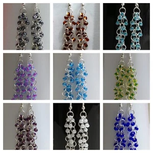 Preciosos Preciosos Pendientes Colgantes de Cuentas de Vidrio Checo en Plata Esterlina Multicolor - Imagen 1 de 17