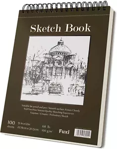 9 x 12 Zoll Skizzenbuch, oben spiralgebunden Skizzenblock, 1 Pack 100 Blatt - Bild 1 von 11