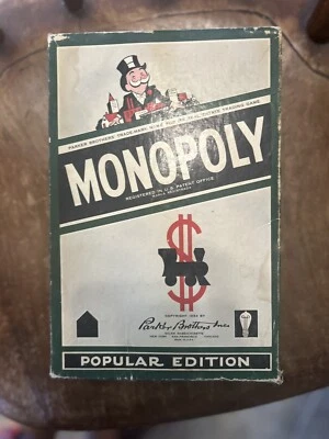 Vintage 1954 Monopoly Trading Board Game by PARKER BROTHERS w/ BOARD - Image 1 of 4